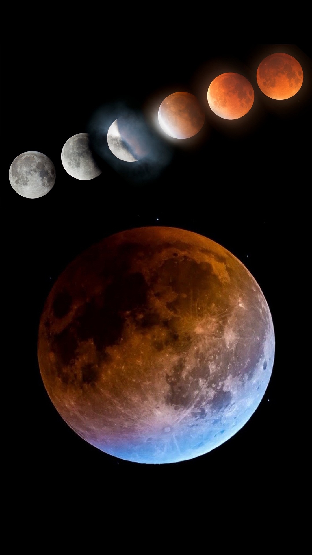 Blood Moon Lunar Eclipse Android Wallpaper with HD resolution 1080x1920