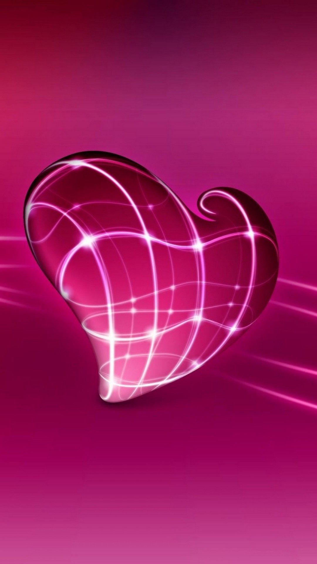 Pink Heart Android Wallpaper 3D with HD resolution 1080x1920