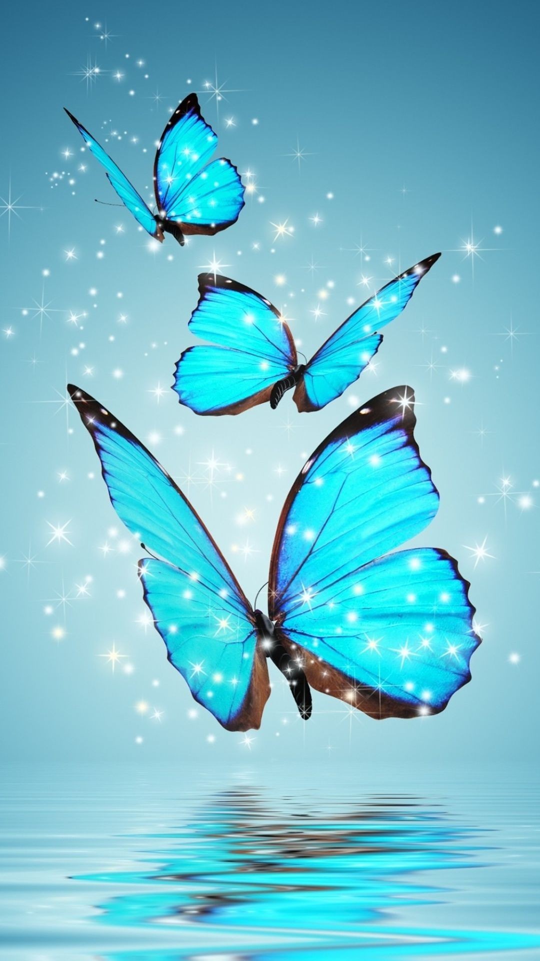 Android Wallpaper Blue Butterfly High Resolution 1080X1920