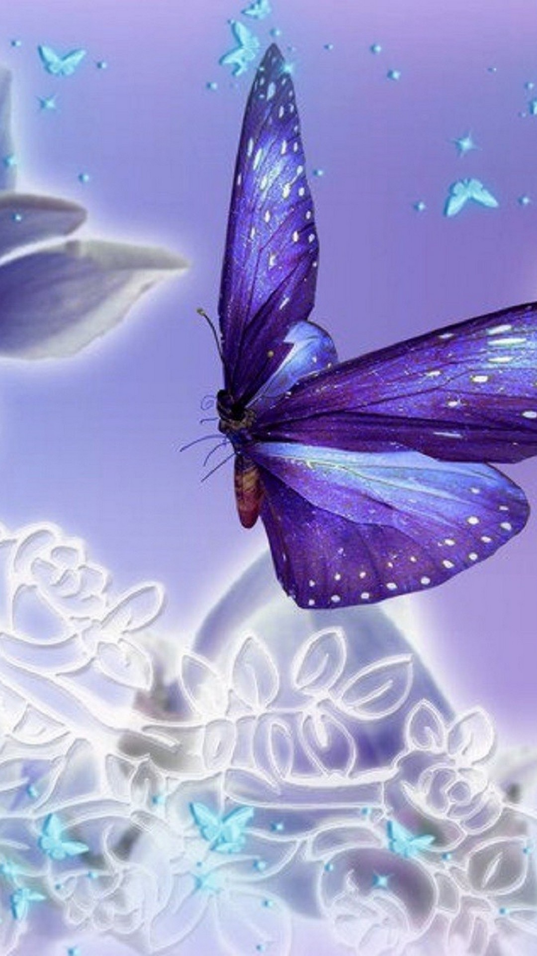 Android Wallpaper HD Purple Butterfly High Resolution 1080X1920