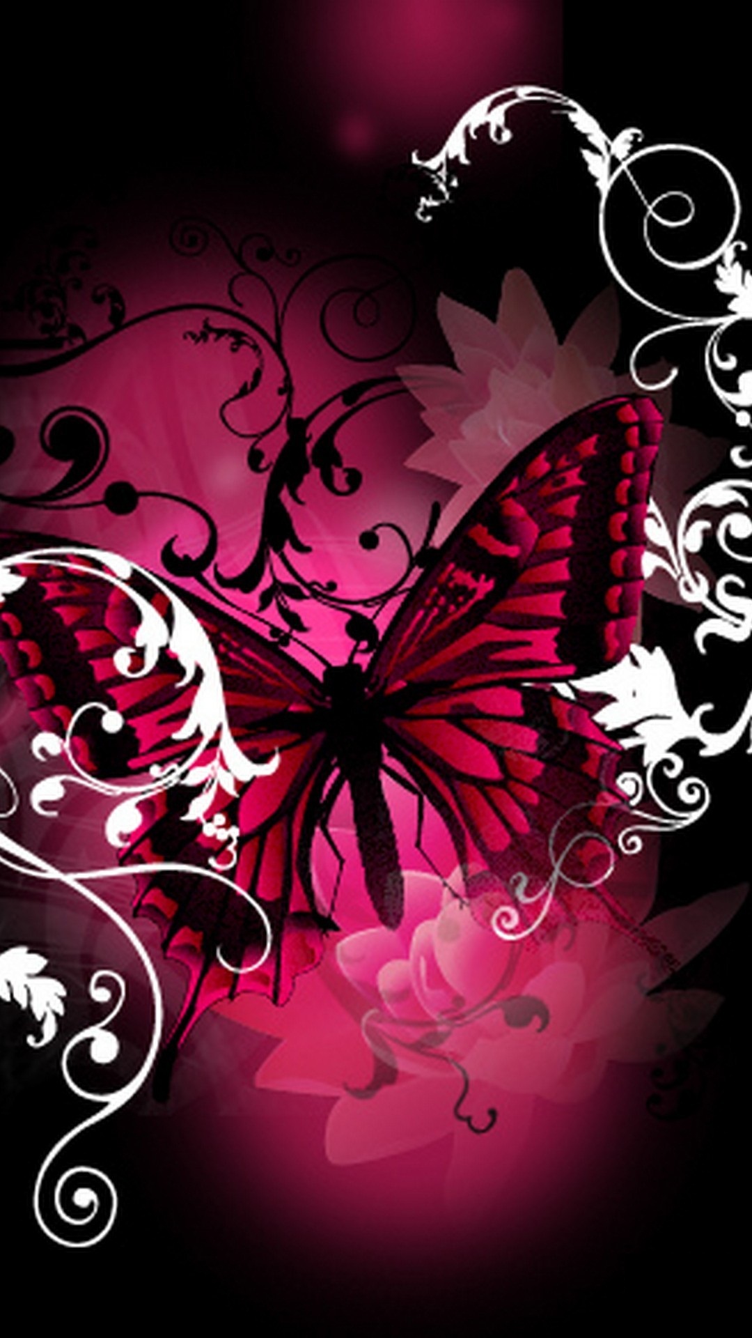 Pink Butterfly Android Wallpaper with HD resolution 1080x1920