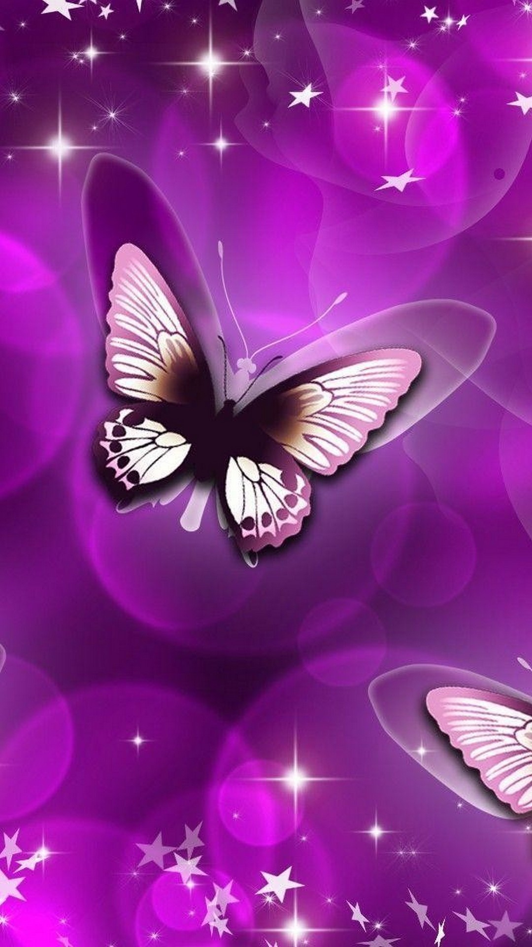 Wallpaper Android Purple Butterfly High Resolution 1080X1920