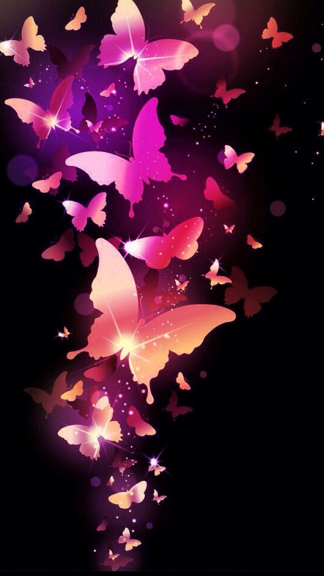 Wallpapers Phone Pink Butterfly with HD resolution 1080x1920
