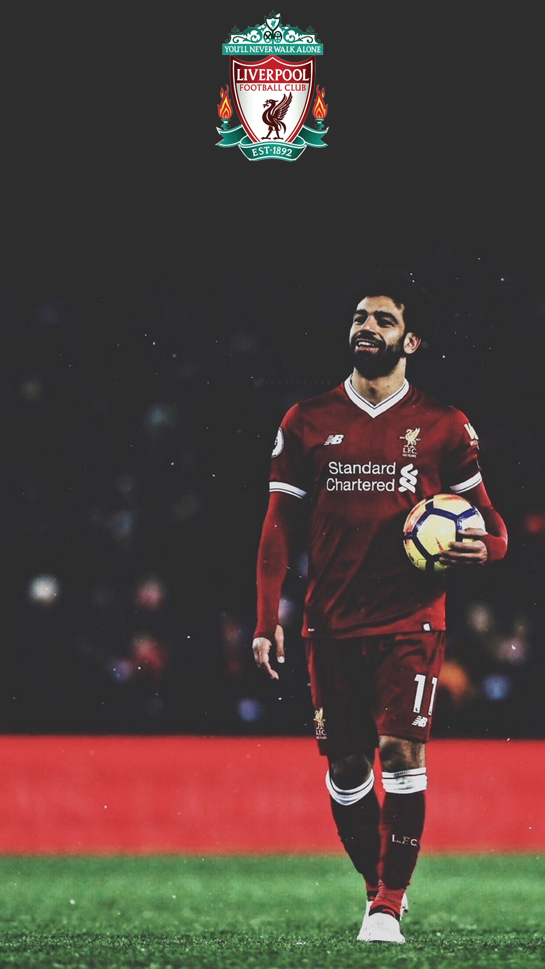 Android Wallpaper Liverpool Mohamed Salah with image resolution 1080x1920 pixel. You can make this wallpaper for your Android backgrounds, Tablet, Smartphones Screensavers and Mobile Phone Lock Screen