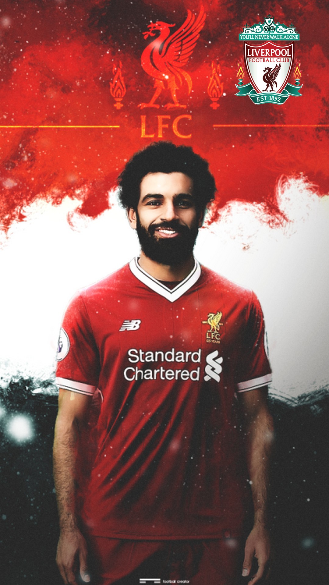 Android Wallpaper Salah Liverpool with image resolution 1080x1920 pixel. You can make this wallpaper for your Android backgrounds, Tablet, Smartphones Screensavers and Mobile Phone Lock Screen