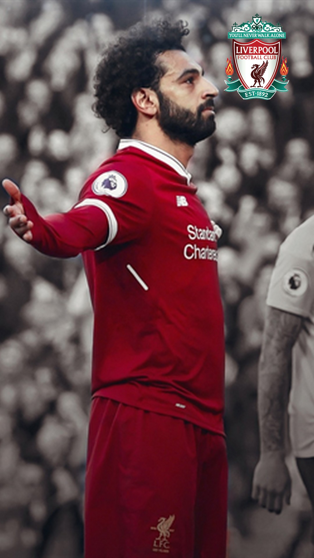 Wallpaper Salah Liverpool Android with image resolution 1080x1920 pixel. You can make this wallpaper for your Android backgrounds, Tablet, Smartphones Screensavers and Mobile Phone Lock Screen