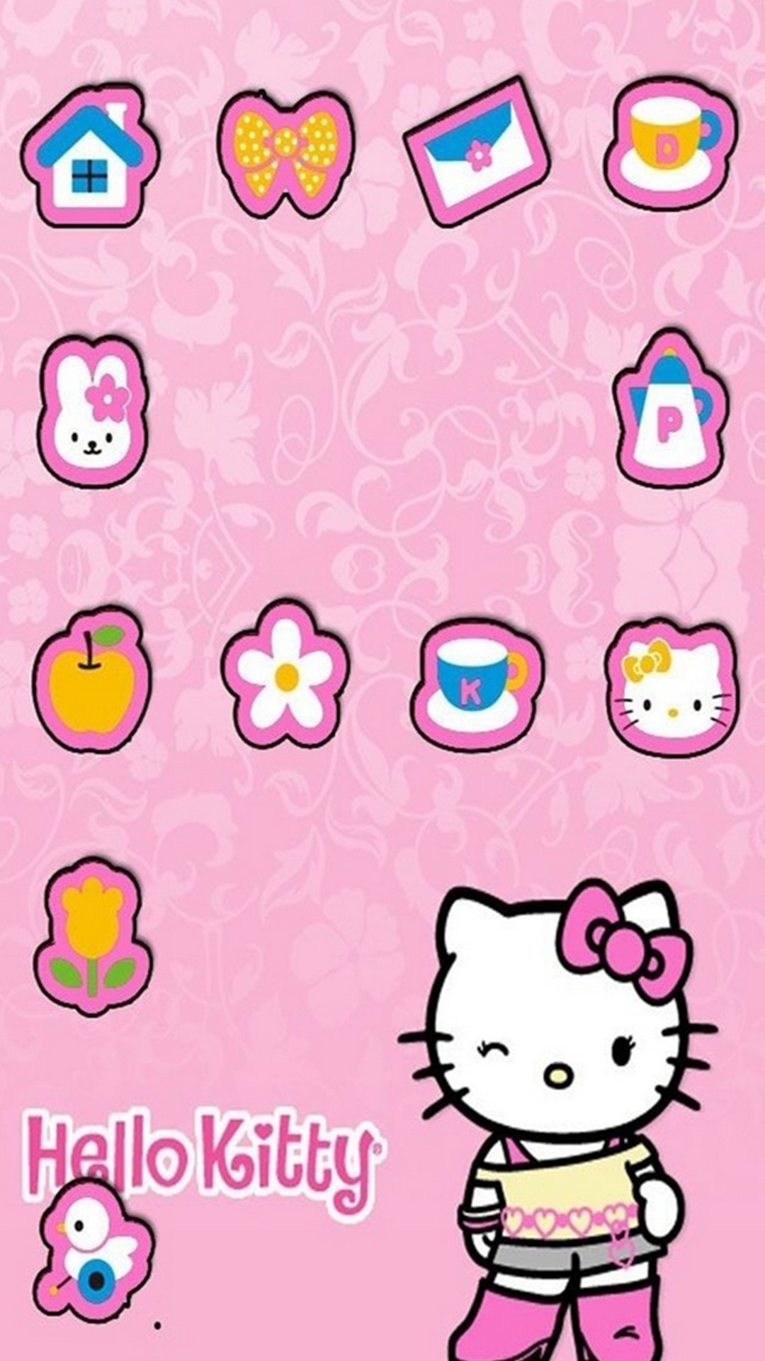 Android Wallpaper HD Hello Kitty with image resolution 1080x1920 pixel. You can make this wallpaper for your Android backgrounds, Tablet, Smartphones Screensavers and Mobile Phone Lock Screen