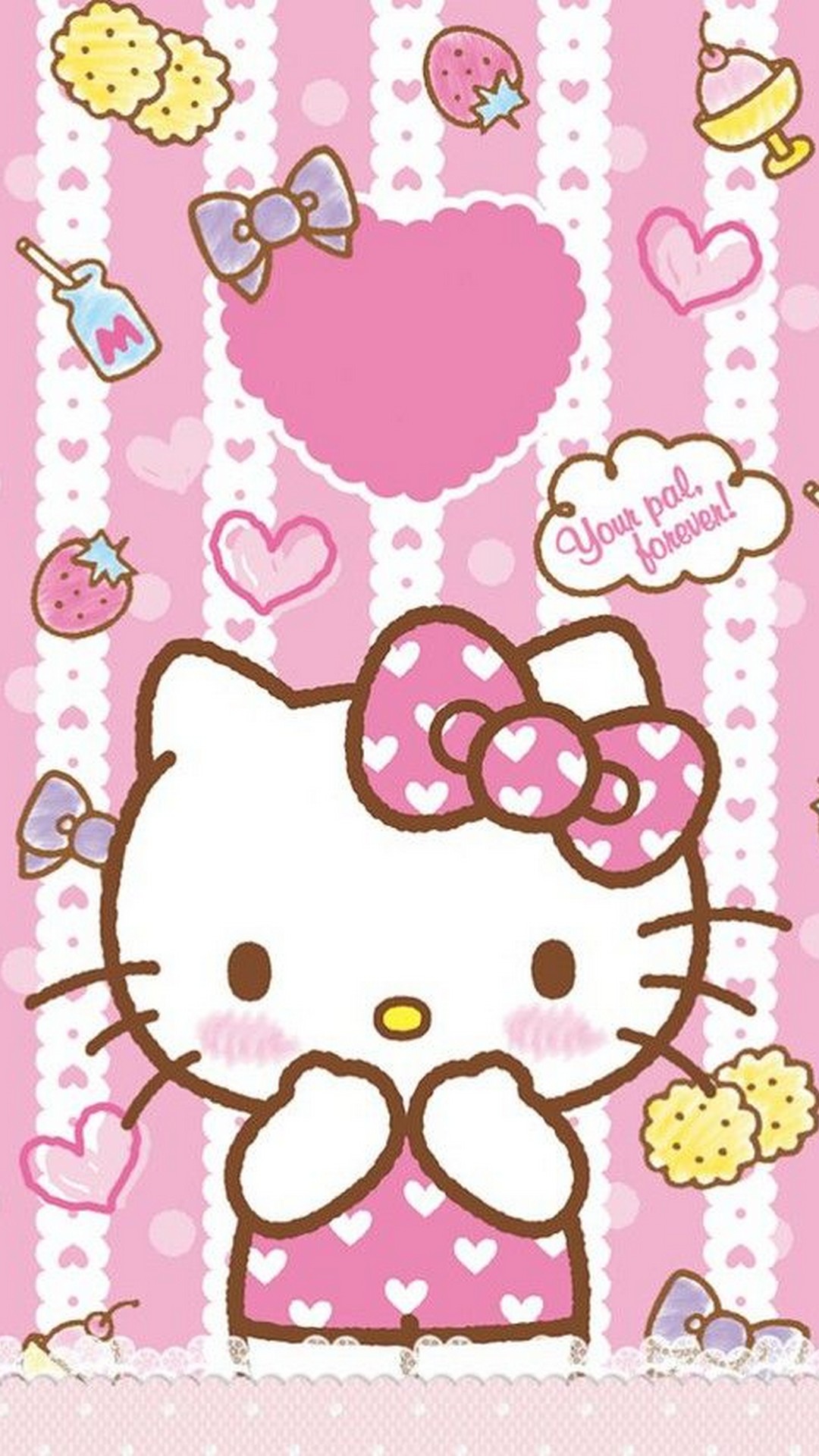 Hello Kitty Characters Wallpaper For Android with image resolution 1080x1920 pixel. You can make this wallpaper for your Android backgrounds, Tablet, Smartphones Screensavers and Mobile Phone Lock Screen